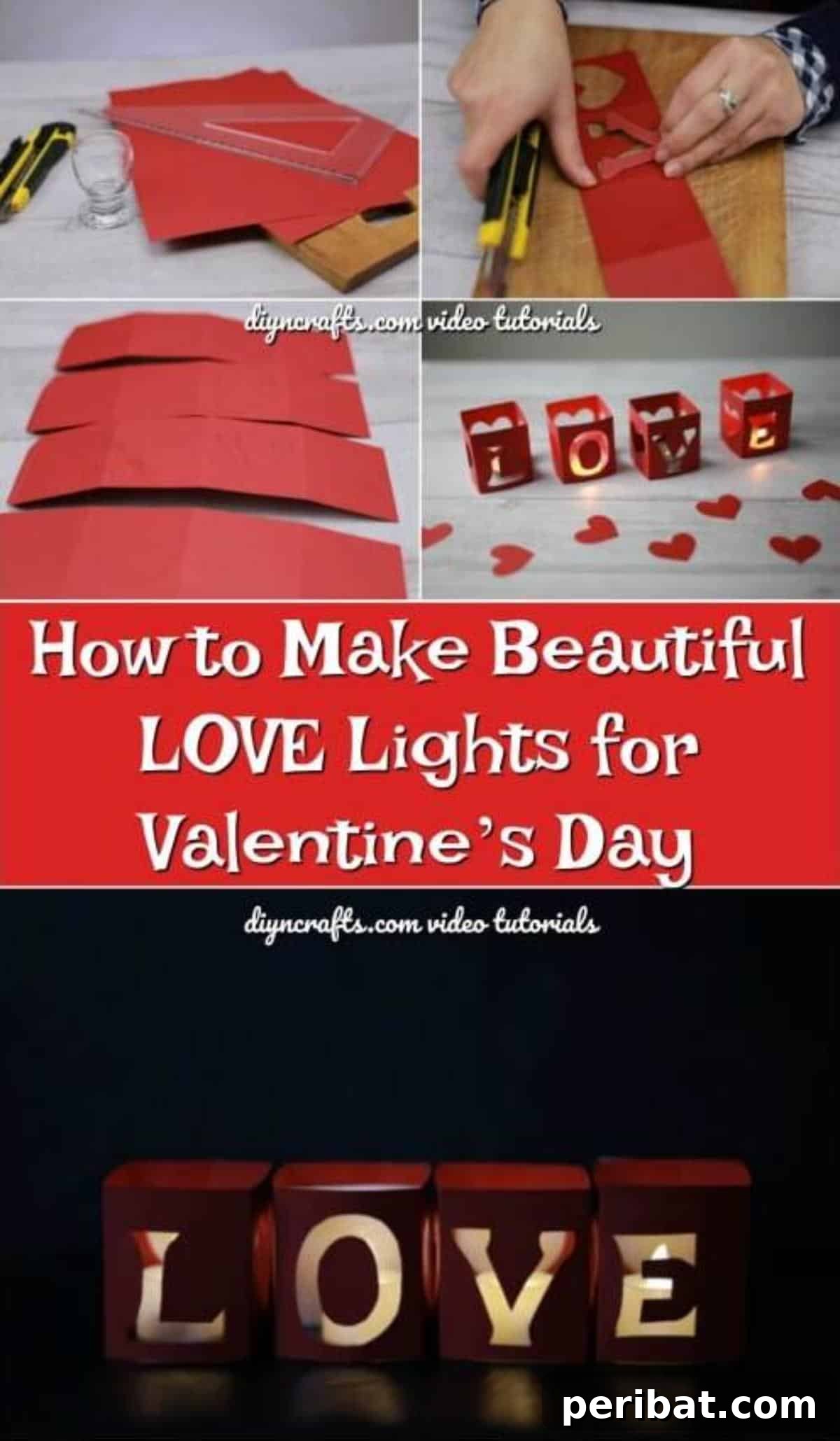 How to Make Beautiful LOVE Lights for Valentine’s Day - DIY Tea Light Lanterns