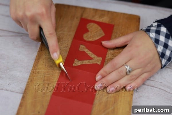 Intricate heart cutting on lantern panel