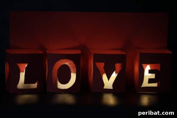 Finished LOVE Lights for Valentine’s Day
