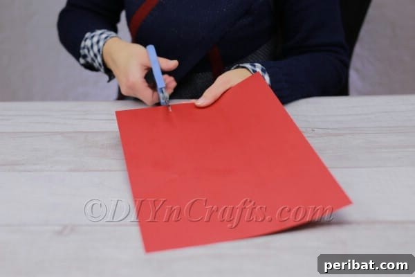 Cutting paper strips for tea light lanterns