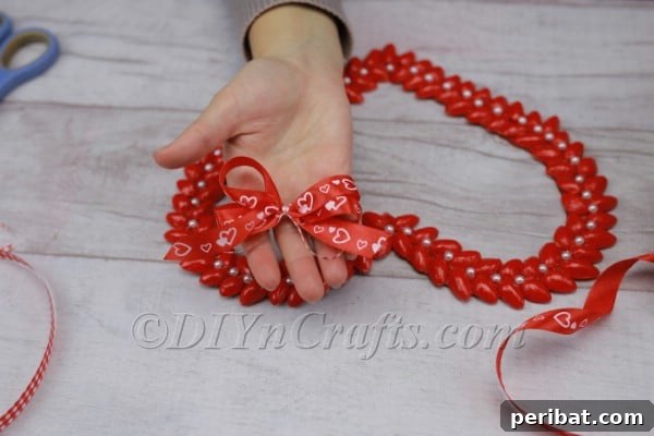 Adding ribbon for hanging