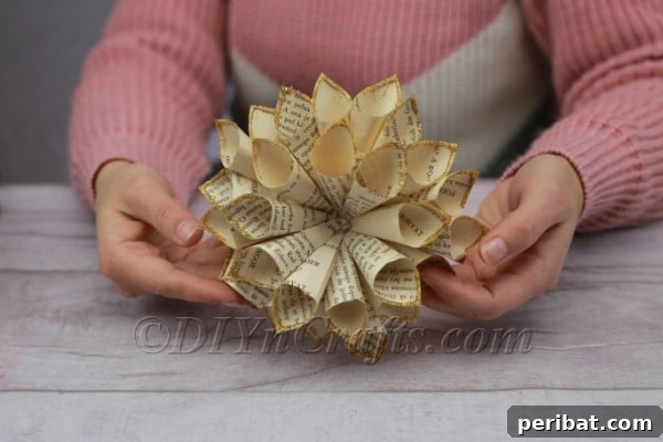 Completed two-layer paper flower.