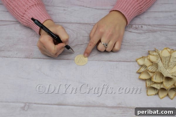 Writing a letter 'V' on the centerpiece.