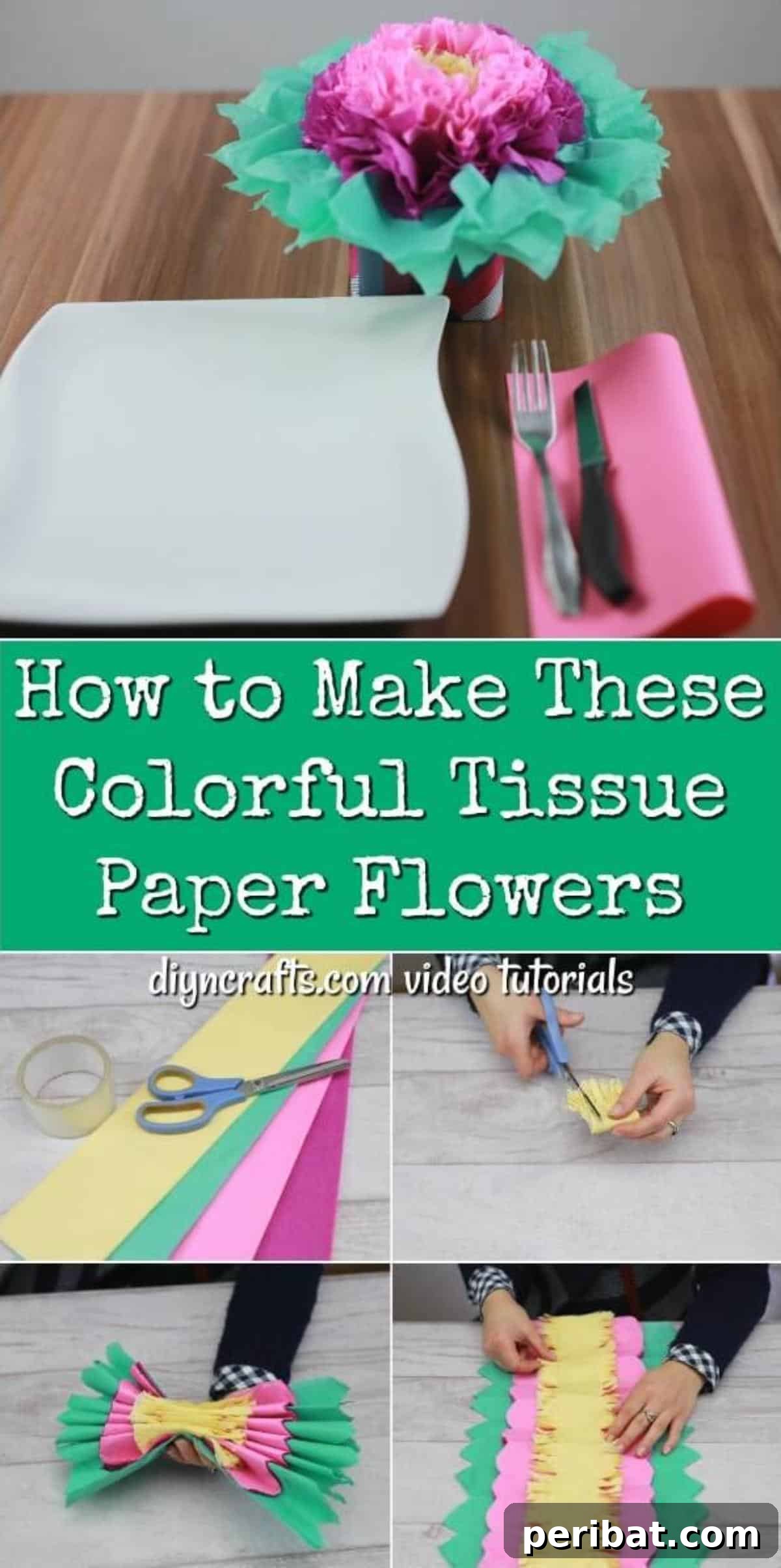 How to Make These Colorful Tissue Paper Flowers