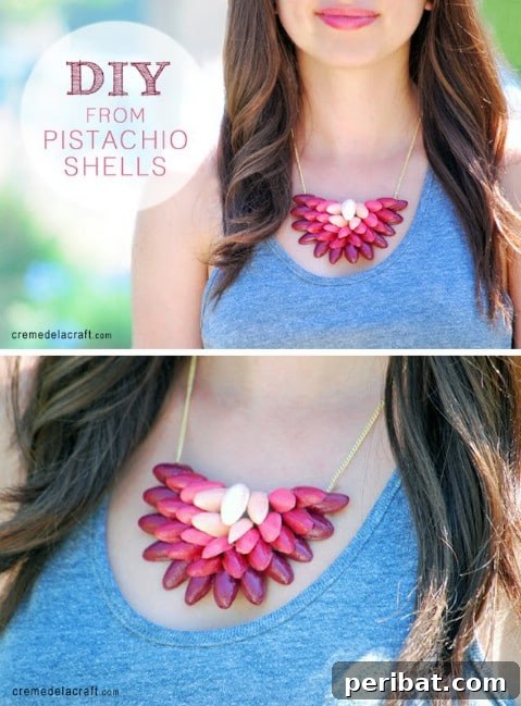 Beyond the Bin: 11 Creative Pistachio Shell Projects 11 Gorgeous DIY Pistachio Shell Ombre Necklace