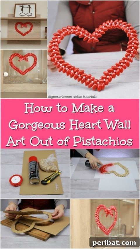 Beyond the Bin: 11 Creative Pistachio Shell Projects 3 How to Make a Gorgeous Heart Wall Art Out of Pistachios