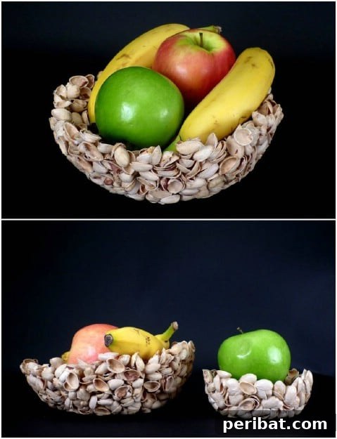 Beyond the Bin: 11 Creative Pistachio Shell Projects 9 DIY Pistachio Shell Fruit Bowl