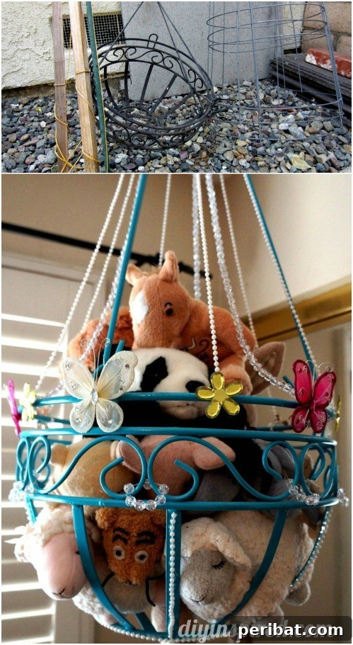 Smart & Simple DIY Stuffed Animal Storage for Children's Rooms 12 Hanging Planter Stuffed Animal Storage