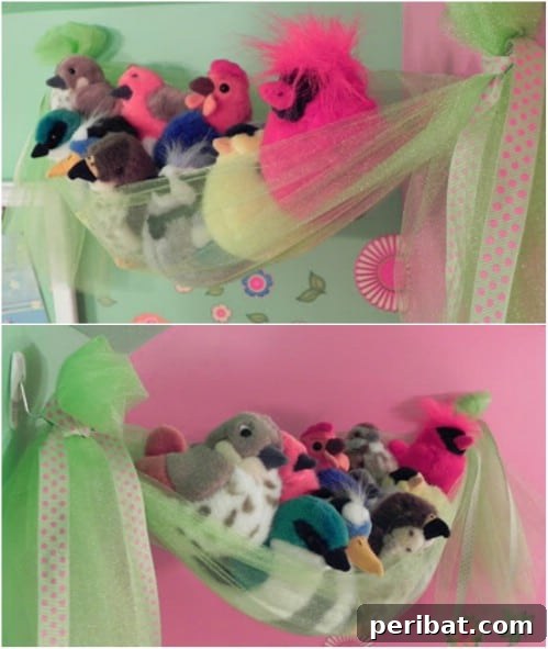 Smart & Simple DIY Stuffed Animal Storage for Children's Rooms 3 DIY Tulle Stuffed Animal Storage Net