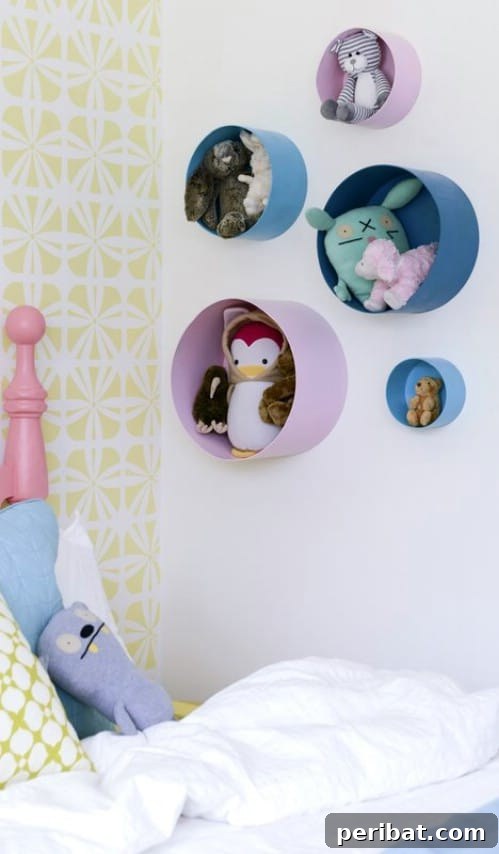 Smart & Simple DIY Stuffed Animal Storage for Children's Rooms 7 Repurposed Hat Boxes for Stuffed Animal Cubbies