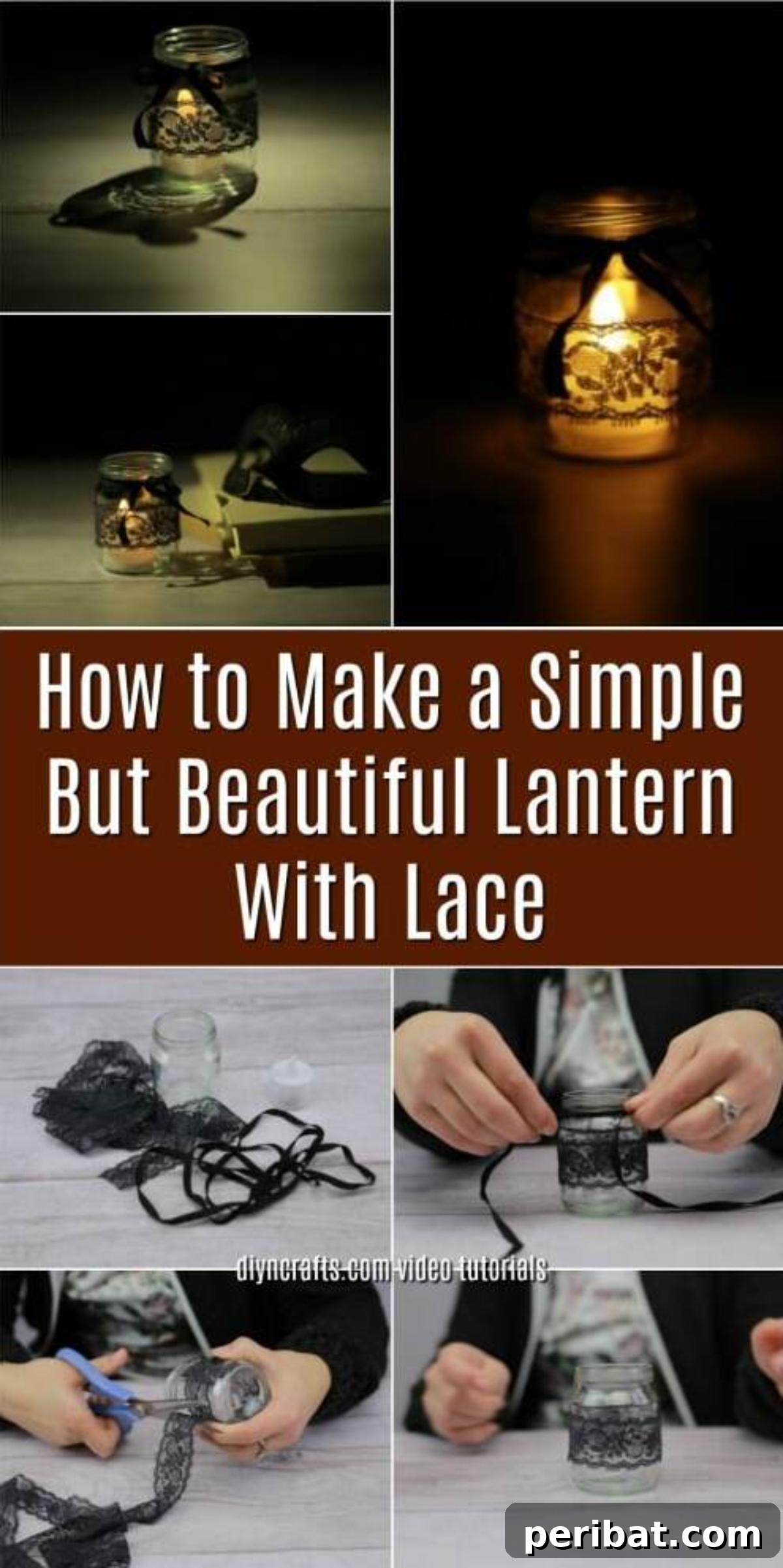 Craft a Charming Lace Lantern Effortlessly 2 Beautiful handmade lace lantern with a subtle glow, perfect for home decor
