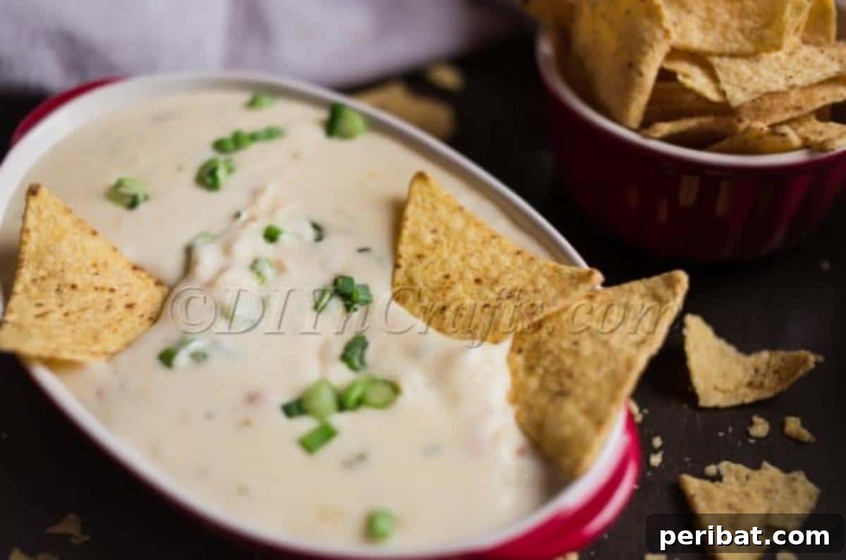 Score Big The Ultimate Game Day Queso 7 Close-up of creamy finished queso dip ready for serving