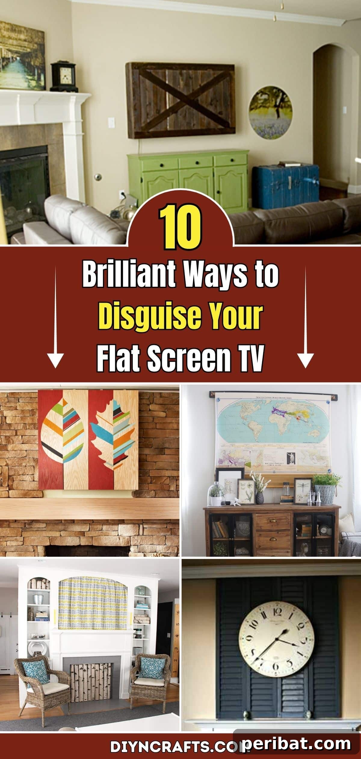 10 Brilliant Ways to Disguise Your Flat Screen TV pinterest image