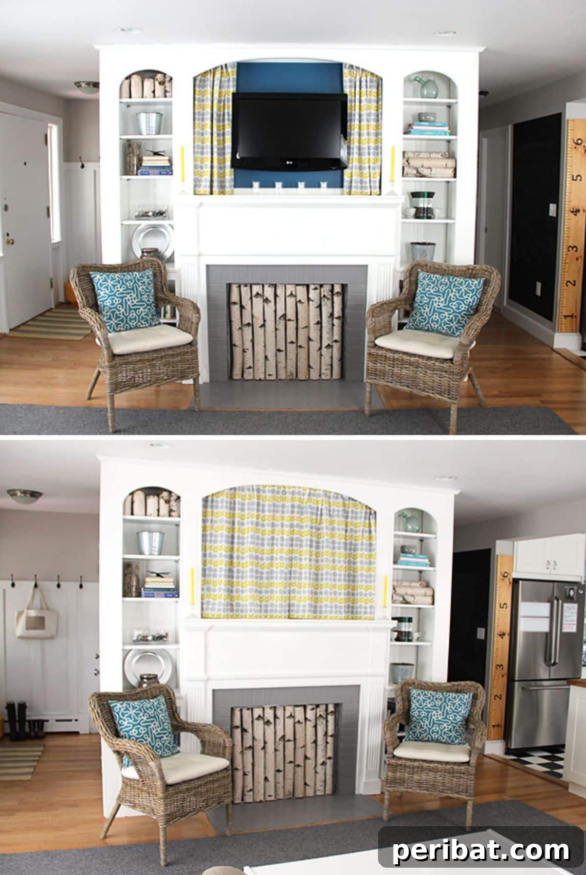 A Brilliant Way to Disguise Your Flat Screen TV - Put It Behind the Curtains
