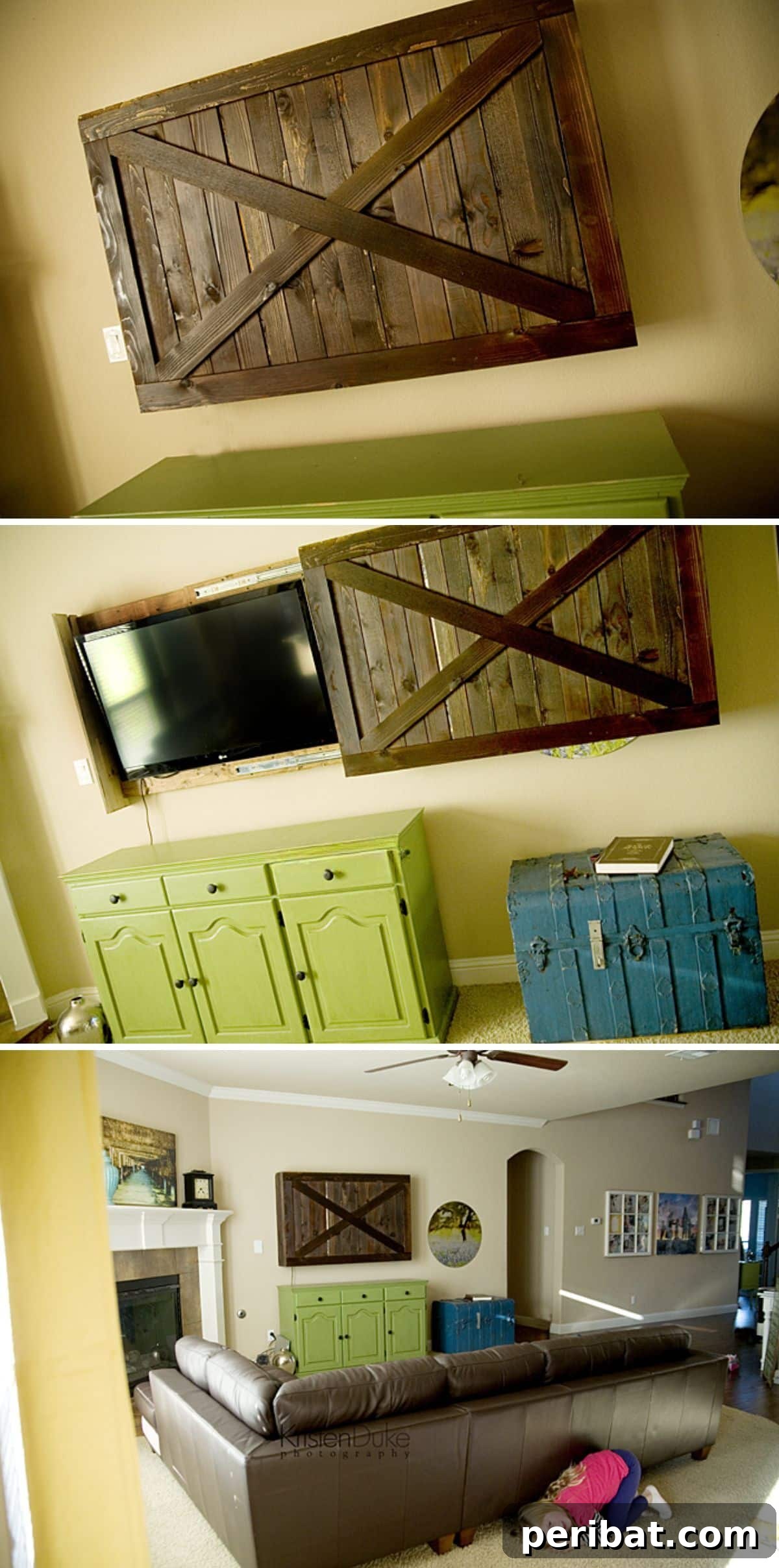 A Brilliant Way to Disguise Your Flat Screen TV - Put It Behind Closed Doors