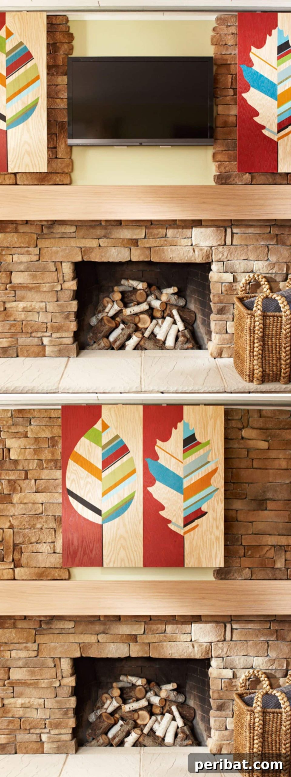 A Brilliant Way to Disguise Your Flat Screen TV - Install Sliding Panels