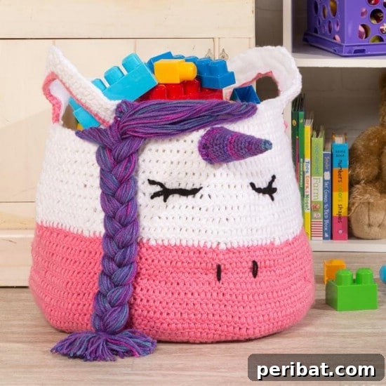 Easy Crochet Unicorn Yarn Bag