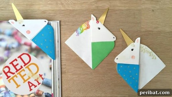 Simple DIY Corner Unicorn Bookmarks