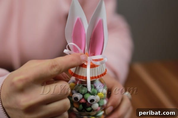 Adding an optional ribbon bow to the bunny's head