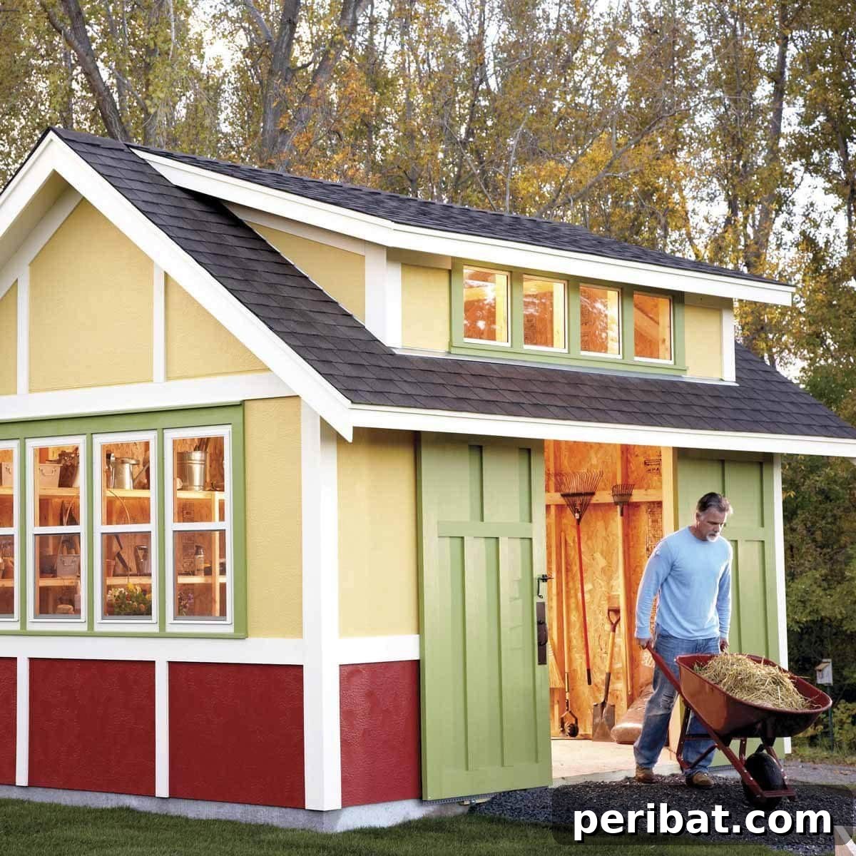 DIY Outdoor Oasis: 10 Projects for Beauty and Bliss 10 A well-built DIY garden shed with a clean design, providing essential outdoor storage.