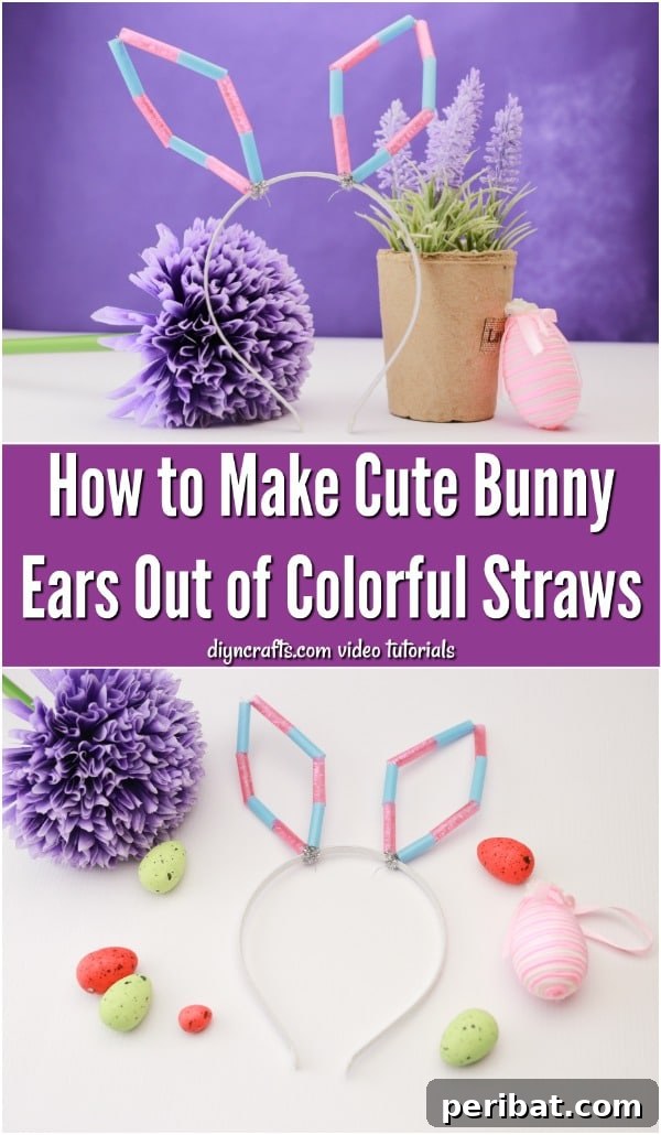 DIY Bunny Ears Made From Colorful Straws