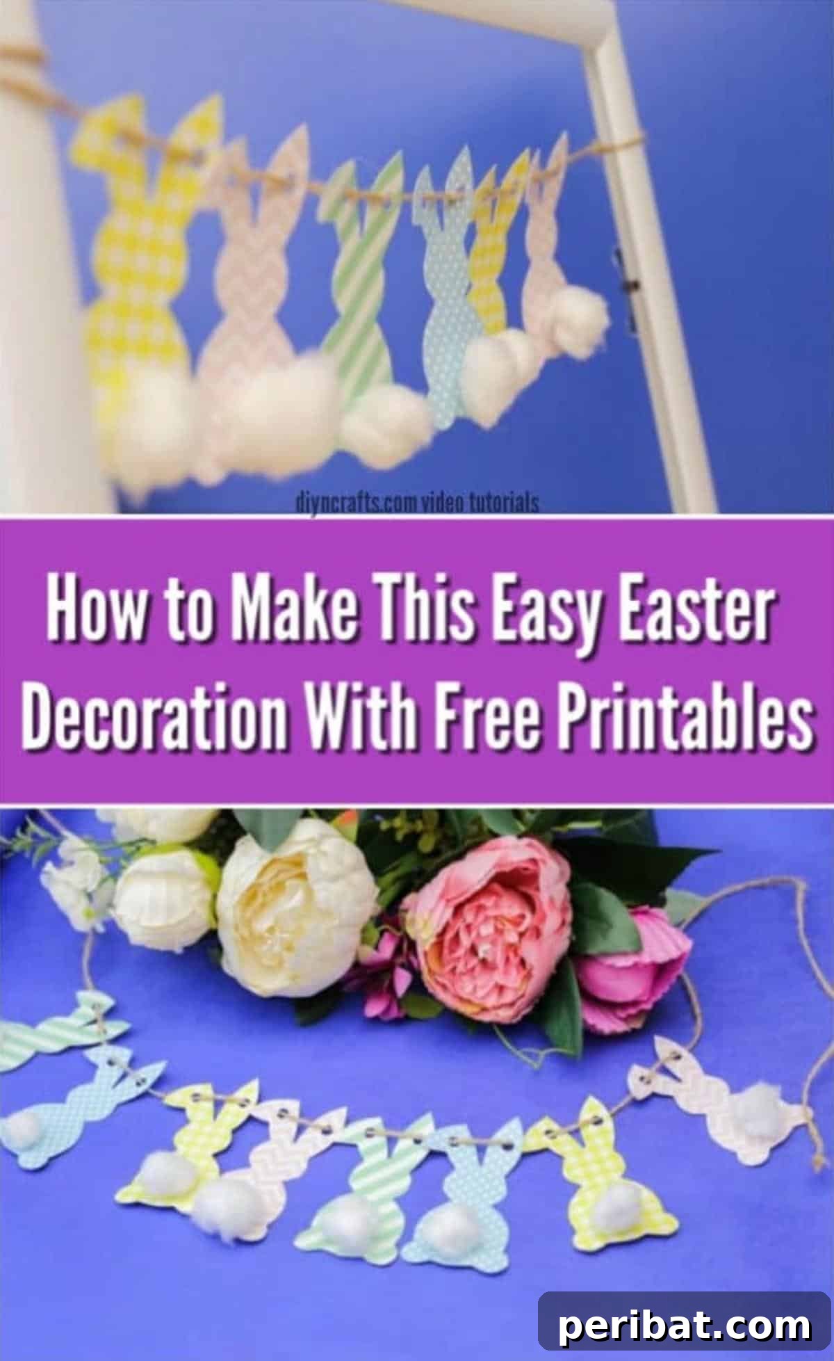DIY Cute Paper Easter Bunny Garland with Free Printable Template 2 How to Make an Adorable Paper Easter Bunny Garland with Free Printable