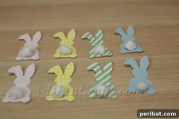 Bunnies with attached cotton tails