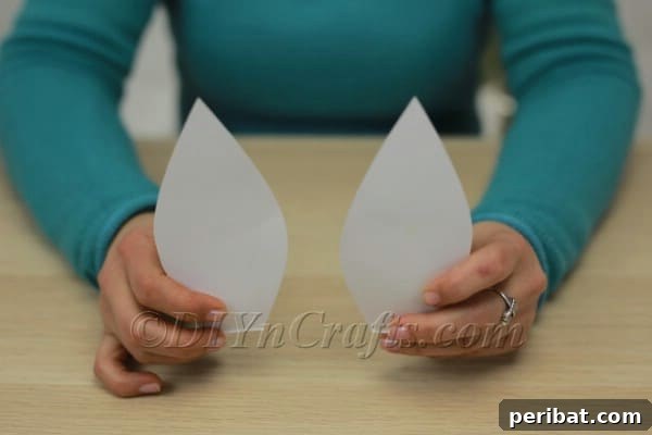 Carefully cut out the bunny ear shapes