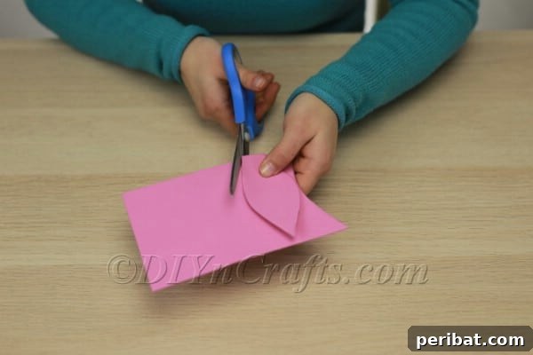 Cutting inner pink ear shapes