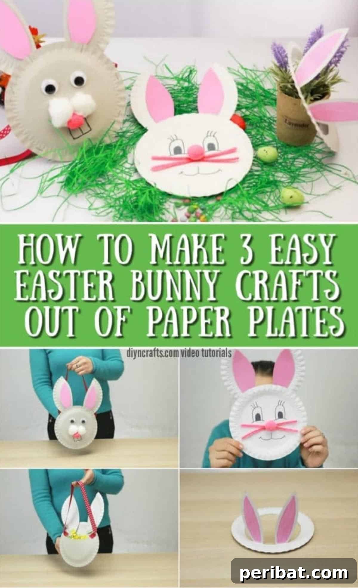 Three Adorable Easter Bunny Crafts Using Paper Plates 2 How to Make 3 Adorable Easter Bunny Crafts Out of Paper Plates