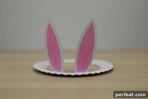Paper Plate Bunny Ear Hat for Easter