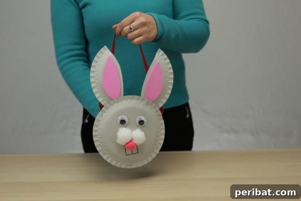 Paper Plate Bunny Basket Craft Idea