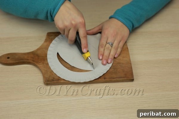 Three Adorable Easter Bunny Crafts Using Paper Plates 7 Difficulty of cutting paper plate with scissors