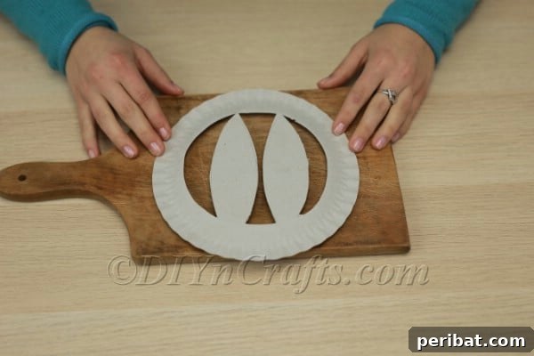 Three Adorable Easter Bunny Crafts Using Paper Plates 8 Using an X-Acto knife for precise paper plate cutting