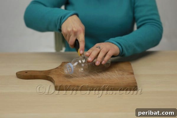 From Trash to Treasure: DIY Plastic Bottle Easter Baskets 5 Cutting Plastic Bottle