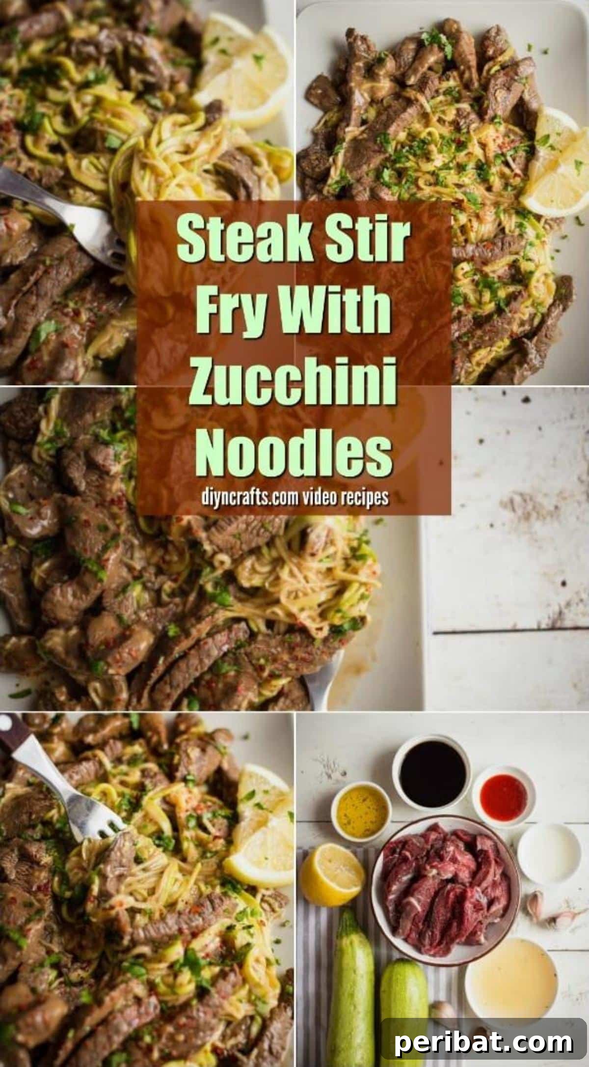 Easy One-Pan Steak Zoodle Stir Fry 9 Pin This Steak Stir Fry With Zucchini Noodles Recipe for Later - Delicious, Healthy, Low Carb One Pot Meal