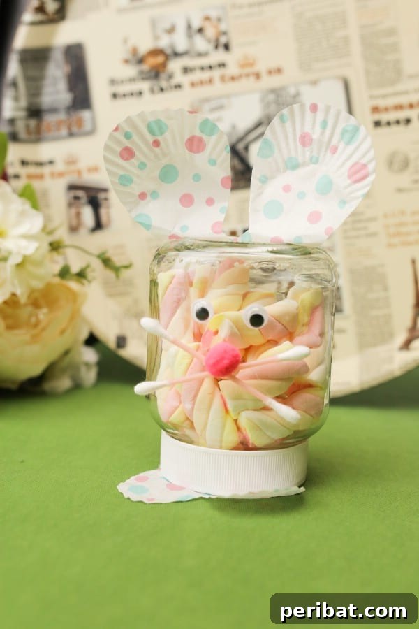 Finished Easter Bunny Jar Craft