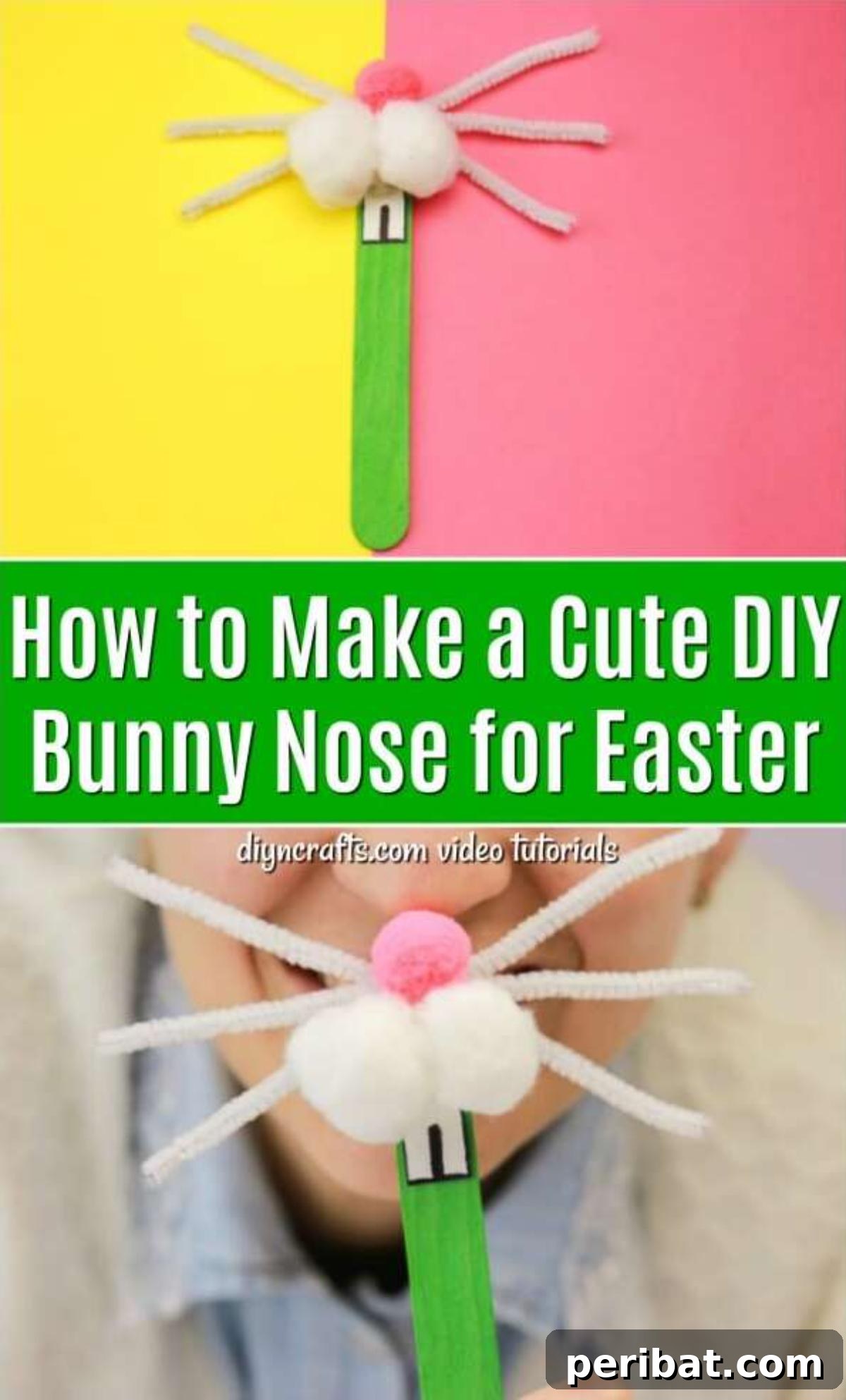 Craft Your Own Adorable Easter Bunny Nose 2 How to Make a Cute DIY Bunny Nose for Easter - Featured Image showing a child wearing the completed bunny nose