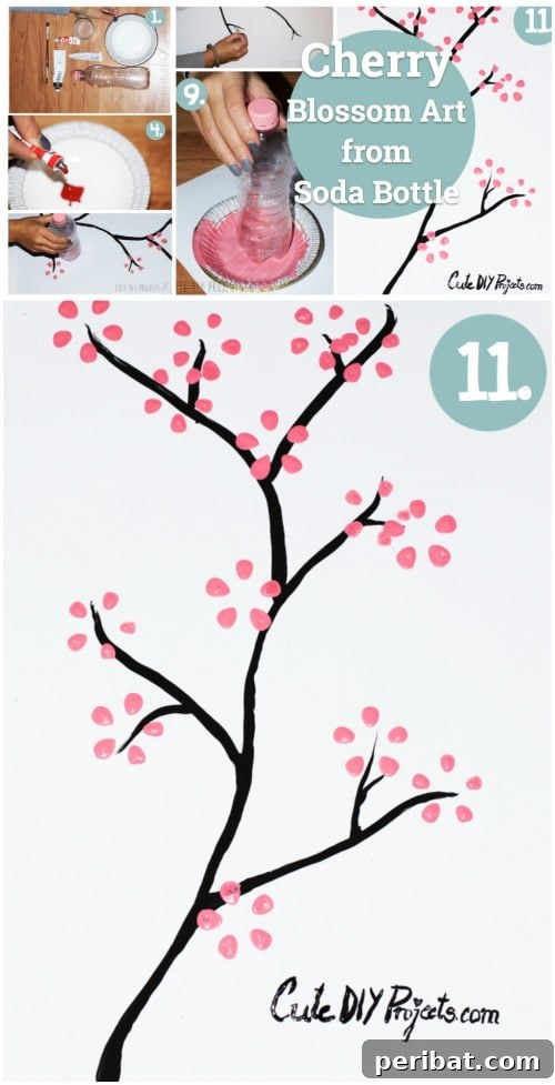 Cherry Blossom Art - Fun and Creative Crafts with Plastic Soda Bottles