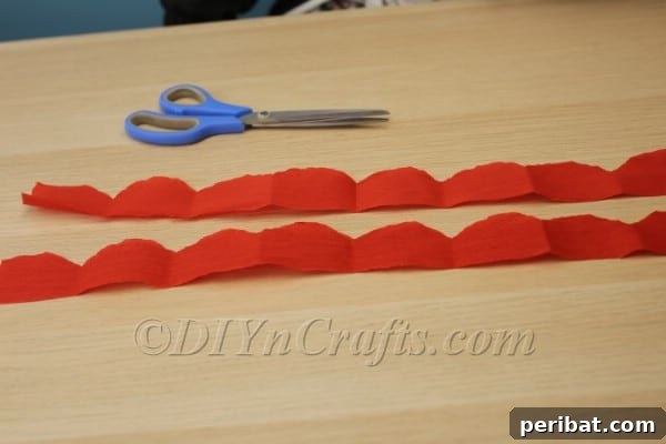Blossoming Beauty: Craft Your Own Single Egg Easter Basket 12 Step 6: Another view of the petal strip, ready for the next step.