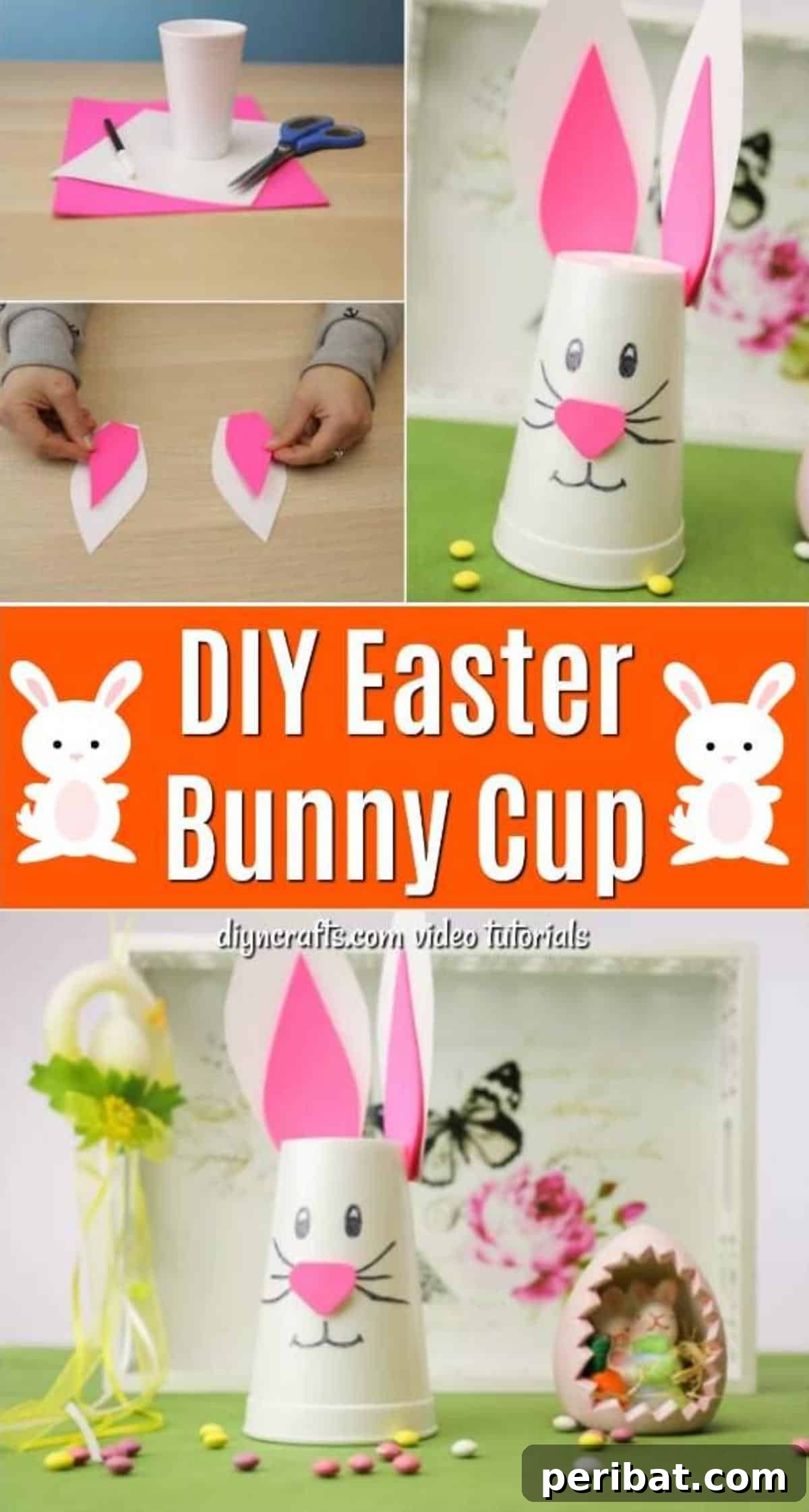 Craft Your Own Adorable Easter Bunny Cups 2 How to Make a Cute Easter Bunny Decoration from a Styrofoam Cup - main image