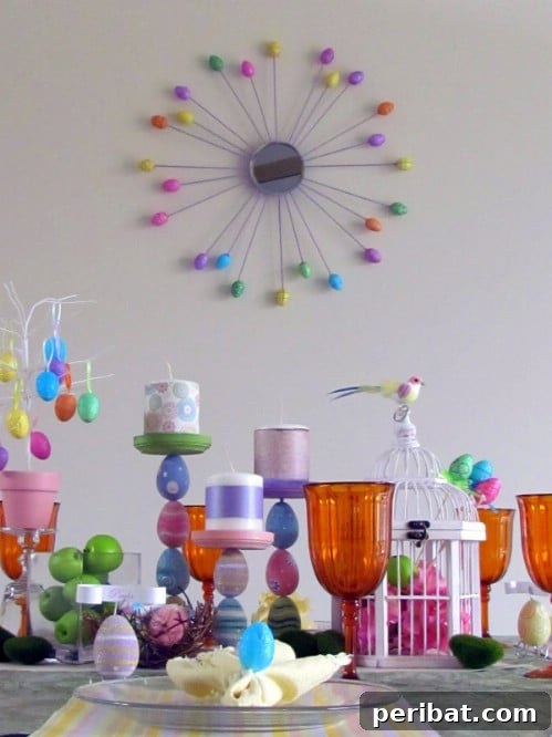 105 Creative DIY Easter Decor Ideas 104 DIY Easter Egg Candle Holders with Wood and Plastic Eggs
