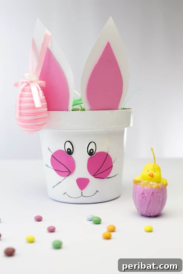 105 Creative DIY Easter Decor Ideas 19 Repurposed Planter Transformed into an Adorable Easter Bunny