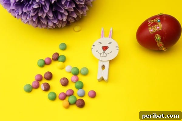Cute Wooden Clothespin Easter Bunny Decoration Craft