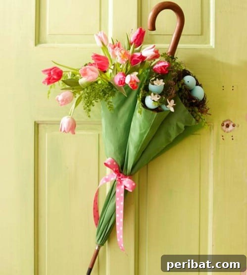 105 Creative DIY Easter Decor Ideas 31 Lovely Spring and Easter Door Decoration with Flowers