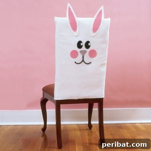 105 Creative DIY Easter Decor Ideas 32 DIY Bunny Chair Covers for Easter Dining