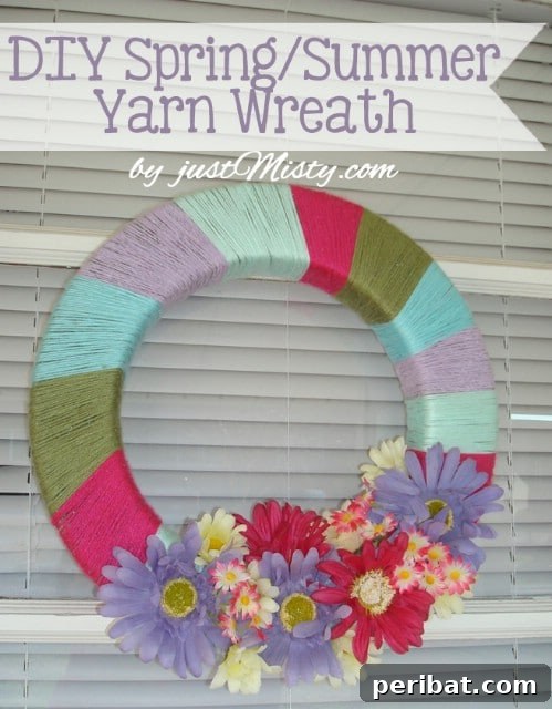 105 Creative DIY Easter Decor Ideas 34 Colorful Yarn Wreath for Spring and Easter Door Decor