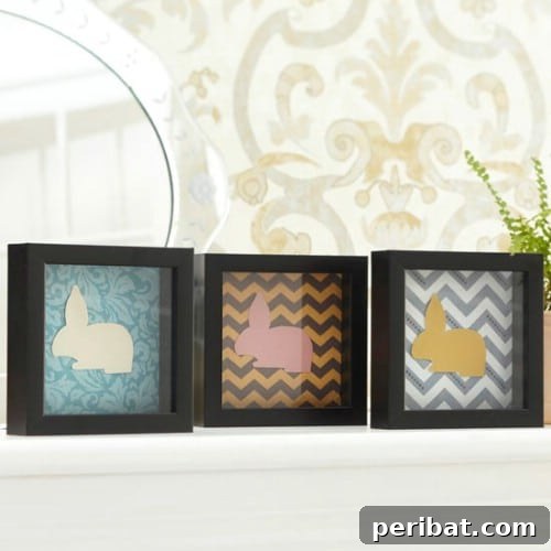 105 Creative DIY Easter Decor Ideas 43 Framed Paper Bunnies for Easter Decor