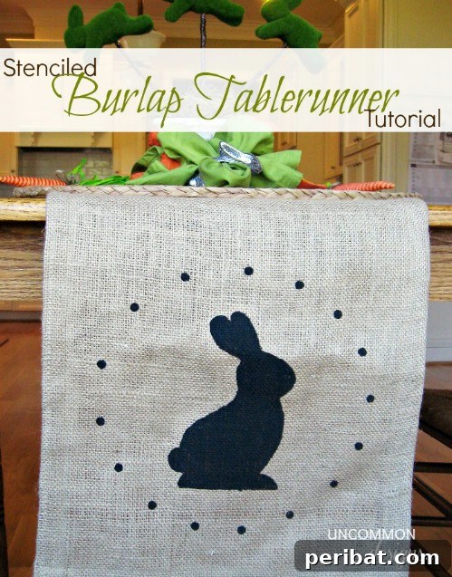 105 Creative DIY Easter Decor Ideas 49 DIY Burlap Table Runner for Rustic Easter Decor
