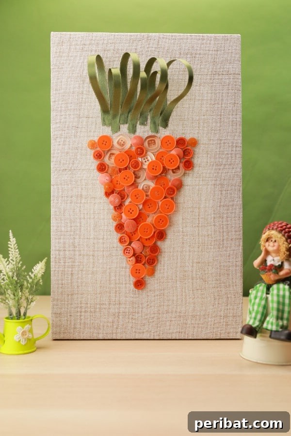 Easy DIY Easter Carrot Wall Art with Buttons